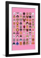 Mixed Pink - Animaru Cartoon Animal Print-Animaru-Framed Giclee Print