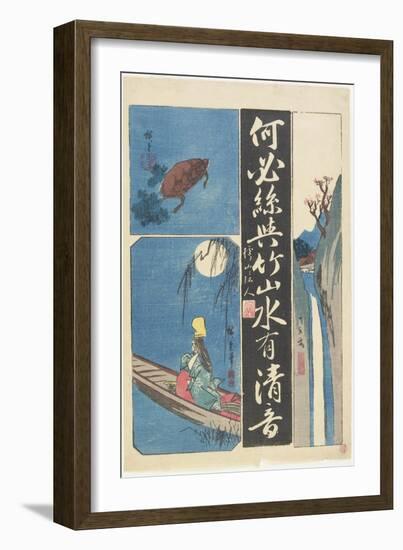 Mixed Print of Calligraphies and Paintings, Early 19th Century-Utagawa Hiroshige-Framed Giclee Print