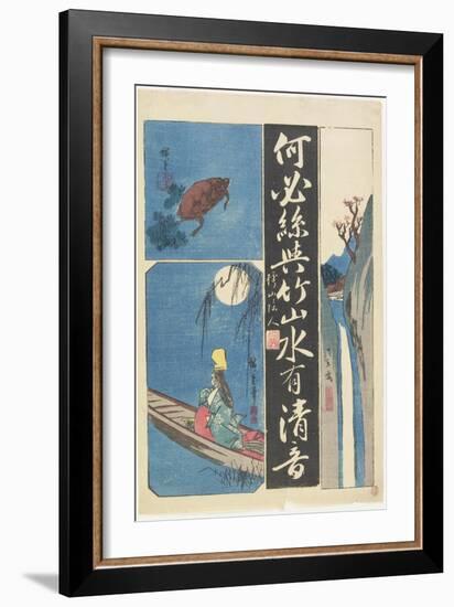 Mixed Print of Calligraphies and Paintings, Early 19th Century-Utagawa Hiroshige-Framed Giclee Print