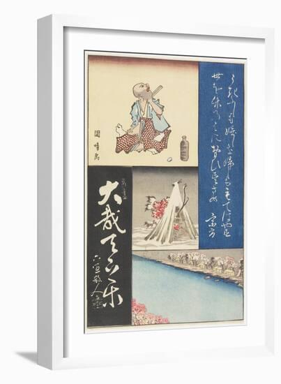 Mixed Print of Calligraphies and Paintings, Early 19th Century-Utagawa Hiroshige-Framed Giclee Print