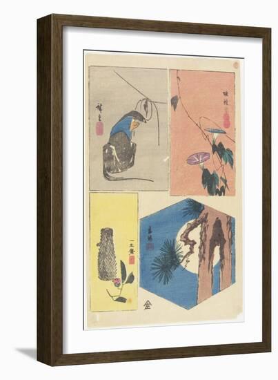 Mixed Print of the Famous Views of Edo, C. 1857-Utagawa Hiroshige-Framed Giclee Print