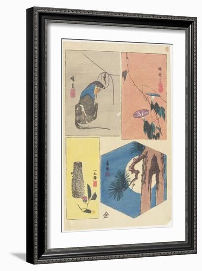 Mixed Print of the Famous Views of Edo, C. 1857-Utagawa Hiroshige-Framed Giclee Print