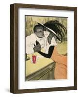 Mixed Race Couple, Cafe-Walter Schnackenberg-Framed Art Print