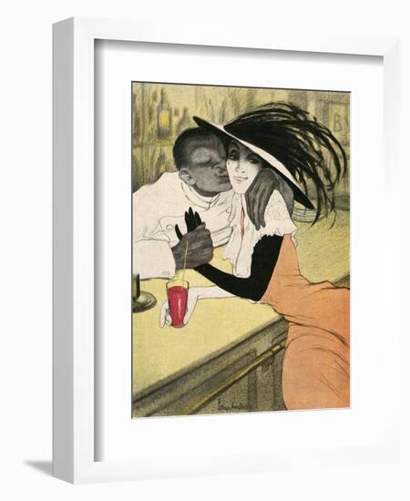 Mixed Race Couple, Cafe-Walter Schnackenberg-Framed Art Print