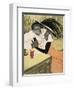 Mixed Race Couple, Cafe-Walter Schnackenberg-Framed Art Print