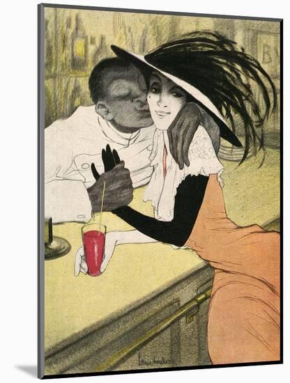 Mixed Race Couple, Cafe-Walter Schnackenberg-Mounted Art Print