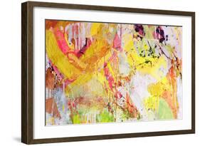 Mixed Technics, Expression Abstract Painting-dpaint-Framed Art Print