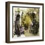 Mixed Technics, Expression Abstract Painting-dpaint-Framed Art Print