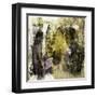 Mixed Technics, Expression Abstract Painting-dpaint-Framed Art Print