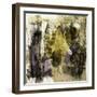 Mixed Technics, Expression Abstract Painting-dpaint-Framed Art Print