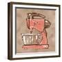 Mixer coral & brown-Larry Hunter-Framed Giclee Print