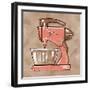 Mixer coral & brown-Larry Hunter-Framed Giclee Print