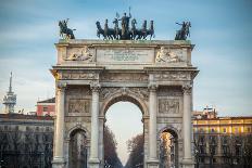 Arch of Peace in Sempione Park, Milan, Italy-Mixov-Framed Stretched Canvas