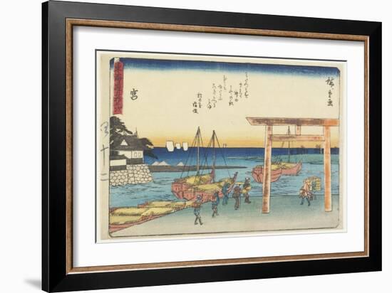 Miya, 1837-1844-Utagawa Hiroshige-Framed Giclee Print