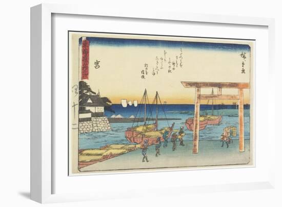 Miya, 1837-1844-Utagawa Hiroshige-Framed Giclee Print