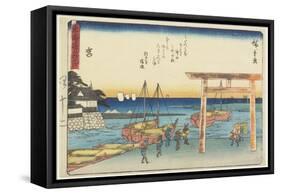 Miya, 1837-1844-Utagawa Hiroshige-Framed Stretched Canvas