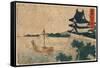 Miya-Katsushika Hokusai-Framed Stretched Canvas
