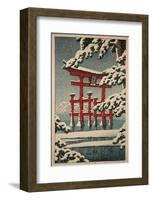 Miyajima in Snow (Yuki no Miyajima), 1929-Kawase Hasui-Framed Art Print