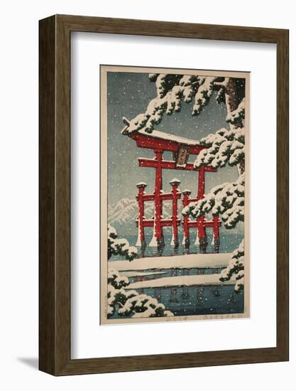 Miyajima in Snow (Yuki no Miyajima), 1929-Kawase Hasui-Framed Art Print