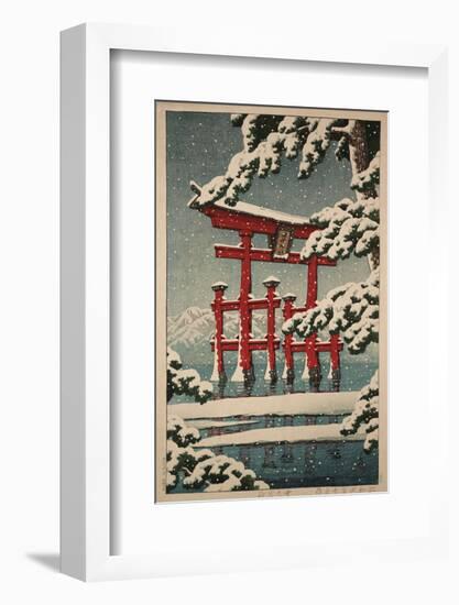 Miyajima in Snow (Yuki no Miyajima), 1929-Kawase Hasui-Framed Art Print