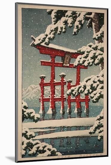 Miyajima in Snow (Yuki no Miyajima), 1929-Kawase Hasui-Mounted Art Print