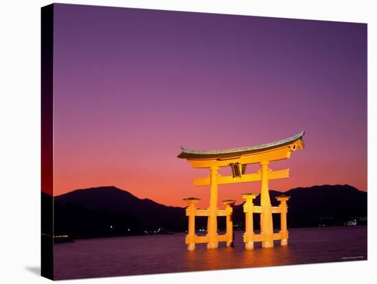 Miyajima Island, Itsukushima Shrine, Torii Gate, Night View, Honshu, Japan-Steve Vidler-Stretched Canvas