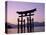 Miyajima Island / ItsUKushima Shrine / Torii Gate / Sunset, Honshu, Japan-Steve Vidler-Stretched Canvas