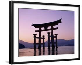 Miyajima Island / ItsUKushima Shrine / Torii Gate / Sunset, Honshu, Japan-Steve Vidler-Framed Photographic Print