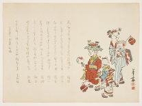 Children in Festive Attire, 1866-Miyake Eisai-Framed Giclee Print