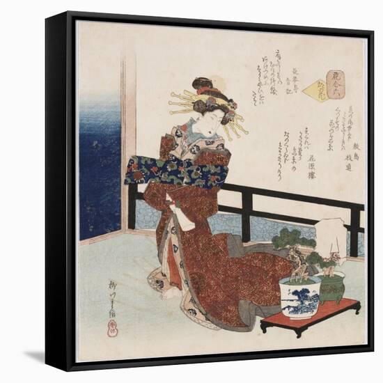 Miyako No Hana 'Flower of the Capital'-Yanagawa Shigenobu II-Framed Stretched Canvas