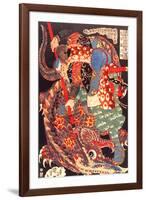 Miyamoto Musashi Killing a Giant Nue-Kuniyoshi Utagawa-Framed Giclee Print