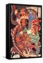 Miyamoto Musashi Killing a Giant Nue-Kuniyoshi Utagawa-Framed Stretched Canvas