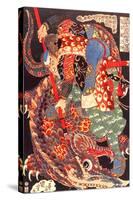 Miyamoto Musashi Killing a Giant Nue-Kuniyoshi Utagawa-Stretched Canvas