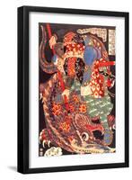 Miyamoto Musashi Killing a Giant Nue-Kuniyoshi Utagawa-Framed Premium Giclee Print