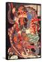 Miyamoto Musashi Killing a Giant Nue-Kuniyoshi Utagawa-Framed Stretched Canvas