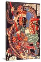 Miyamoto Musashi Killing a Giant Nue-Kuniyoshi Utagawa-Stretched Canvas