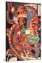 Miyamoto Musashi Killing a Giant Nue-Kuniyoshi Utagawa-Stretched Canvas