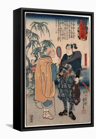 Miyamoto Musashi-Utagawa Kuniyoshi-Framed Stretched Canvas