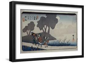 Miyanokoshi, Station 27', from the Series, 'Sixty-Nine Stations of the Kisokaido'-Utagawa Hiroshige-Framed Giclee Print