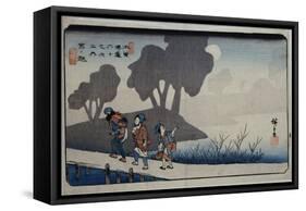 Miyanokoshi, Station 27', from the Series, 'Sixty-Nine Stations of the Kisokaido'-Utagawa Hiroshige-Framed Stretched Canvas