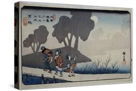 Miyanokoshi, Station 27', from the Series, 'Sixty-Nine Stations of the Kisokaido'-Utagawa Hiroshige-Stretched Canvas