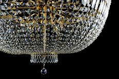 Closeup Contemporary Glass Chandelier-mj_23-Framed Photographic Print