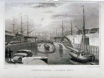 View of London Docks Looking West, Wapping, 1831-MJ Starling-Giclee Print