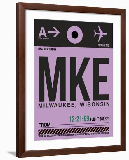 MKE Milwaukee Luggage Tag I-NaxArt-Framed Art Print