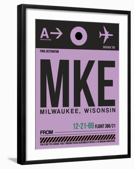 MKE Milwaukee Luggage Tag I-NaxArt-Framed Art Print