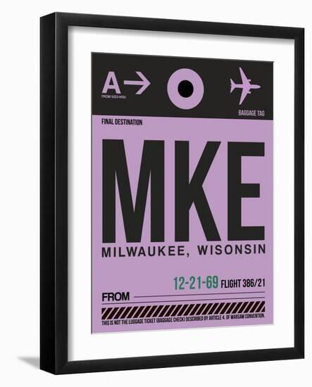 MKE Milwaukee Luggage Tag I-NaxArt-Framed Art Print