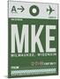 MKE Milwaukee Luggage Tag II-NaxArt-Mounted Art Print