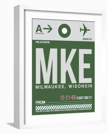 MKE Milwaukee Luggage Tag II-NaxArt-Framed Art Print