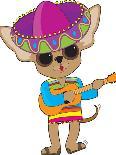 Chihuahua Guitar-mkoudis-Art Print