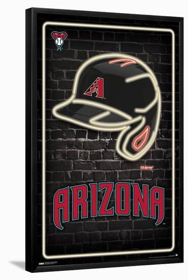 MLB Arizona Diamondbacks - Neon Helmet 23-Trends International-Framed Poster
